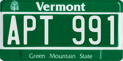 VT license plate APT991
