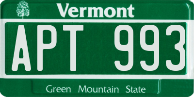 VT license plate APT993