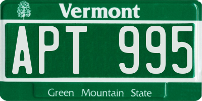 VT license plate APT995