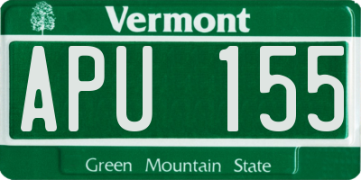 VT license plate APU155