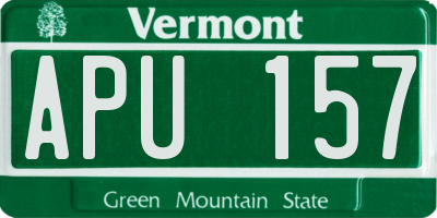 VT license plate APU157
