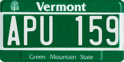 VT license plate APU159