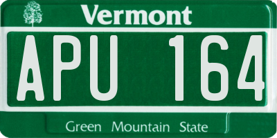 VT license plate APU164