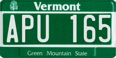 VT license plate APU165