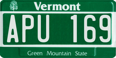 VT license plate APU169