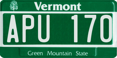 VT license plate APU170