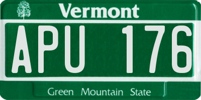 VT license plate APU176
