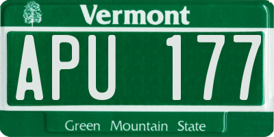 VT license plate APU177