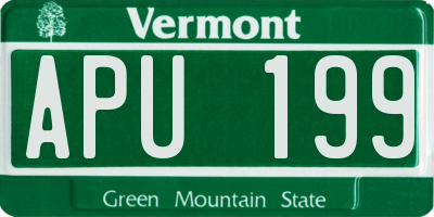 VT license plate APU199