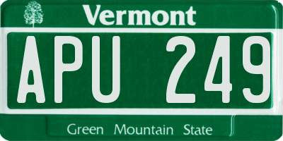 VT license plate APU249