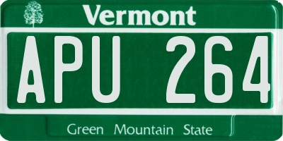 VT license plate APU264