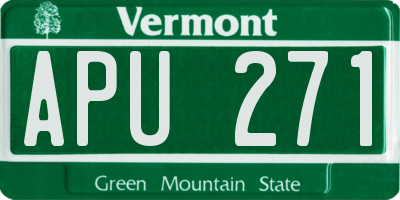 VT license plate APU271