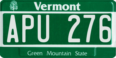 VT license plate APU276