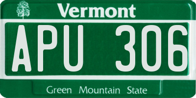 VT license plate APU306