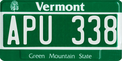 VT license plate APU338