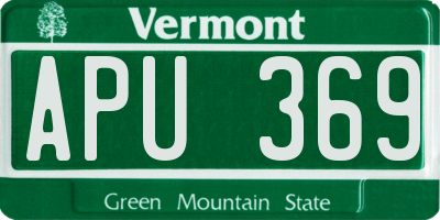 VT license plate APU369