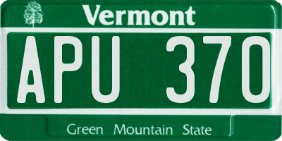 VT license plate APU370