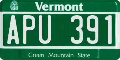 VT license plate APU391
