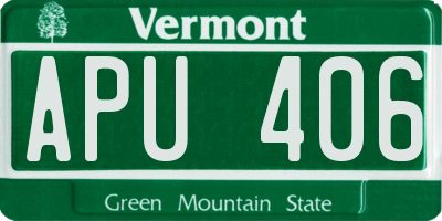 VT license plate APU406