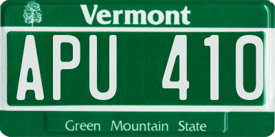 VT license plate APU410