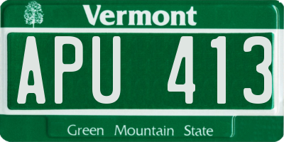 VT license plate APU413