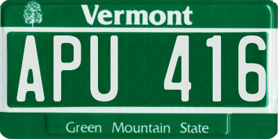 VT license plate APU416