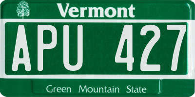 VT license plate APU427