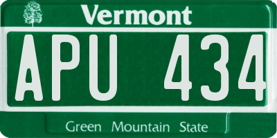 VT license plate APU434