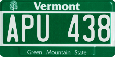 VT license plate APU438