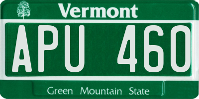 VT license plate APU460