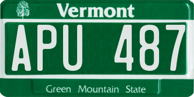 VT license plate APU487