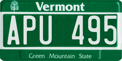 VT license plate APU495
