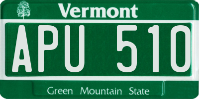 VT license plate APU510