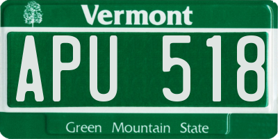 VT license plate APU518