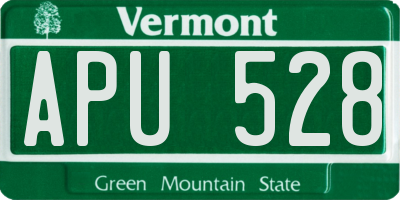 VT license plate APU528