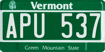 VT license plate APU537