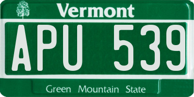 VT license plate APU539