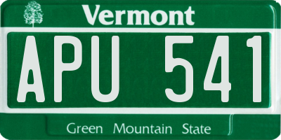 VT license plate APU541