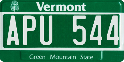 VT license plate APU544
