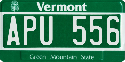 VT license plate APU556