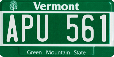 VT license plate APU561