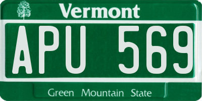 VT license plate APU569