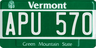 VT license plate APU570