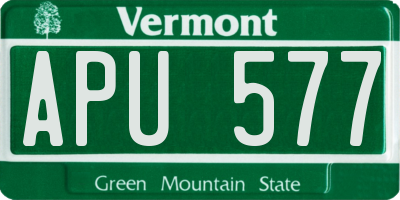 VT license plate APU577