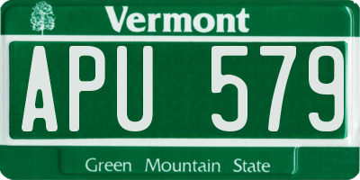 VT license plate APU579