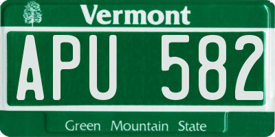 VT license plate APU582