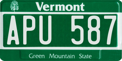 VT license plate APU587