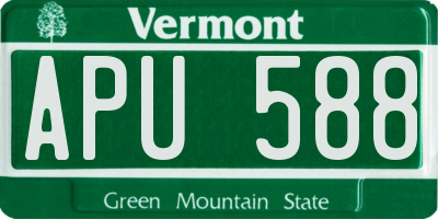 VT license plate APU588