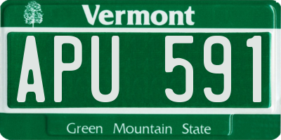 VT license plate APU591