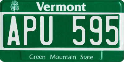 VT license plate APU595